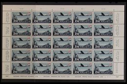 1947 2.50f Swissair First Flight, COMPLETE PANE Of 25 Stamps, Mi 479, Light Bend Affects Two Stamps, Otherwise Fine, Nev - Other & Unclassified