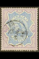 1895-96 5r Ultramarine And Violet Of India With "Zanzibar" Overprint, SG 20, Fine Used. For More Images, Please Visit Ht - Zanzibar (...-1963)