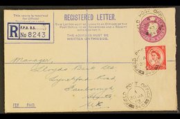 REGISTRATION ENVELOPE FORCES ISSUE 1952 6d Puce, Size G2, Huggins RPF 9, Uprated With QEII 2½d And Used From FPO 340 (Ha - Unclassified