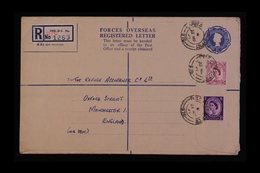 REGISTRATION ENVELOPE FORCES ISSUE 1959 1s0d Blue, Size H2, Huggins RPF 10, Uprated With 3d Plus 6d And Used In 1961 Fro - Andere & Zonder Classificatie