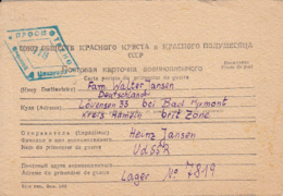 WW2 PRISONER OF WAR MAIL, SENT FROM CAMP NR 7819, CENSORED 116, RED CROSS POSTCARD, 1947, RUSSIA - Covers & Documents