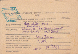 WW2 PRISONER OF WAR MAIL, SENT FROM CAMP NR 7819, CENSORED 116, RED CROSS POSTCARD, 1947, RUSSIA - Cartas & Documentos