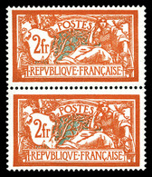 N°145c, 2F Merson, Cassure Dans Le Bas De L'écusson (case 8), Tenant à Normal*, Très Bon Centrage. SUP (certificat)  Qua - Unused Stamps