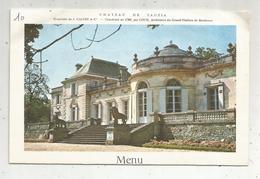 Menu , Chateau De TAUZIA , 1971, 2 Scans,  Frais Fr 1.65 E - Menus