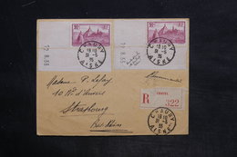 FRANCE - Enveloppe En Recommandé De Chauny Pour Strasbourg En 1935 , Affranchissement Plaisant ( Coins Datés) - L 34133 - 1921-1960: Modern Period