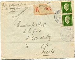FRANCE LETTRE RECOMMANDEE DEPART RECQUIGNIES 1-10-45 NORD POUR LA FRANCE - 1944-45 Marianne De Dulac