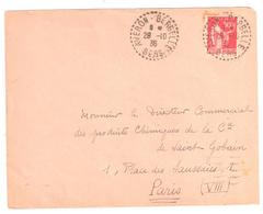 AVERON -BERGELLE Gers Lettre 50 C Paix Rouge Yv  283 Ob 1936 Recette Distribution Lautier B4 - 1877-1920: Semi-moderne Periode