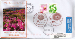Flowers In Daily Life. Special Cover 2019, From Tokyo, Sent To Andorra, With Arrival Postmark - Briefe U. Dokumente