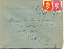 FRANCE LETTRE DEPART SOMAIN 10-4-45 NORD POUR LA FRANCE - 1944-45 Marianne (Dulac)