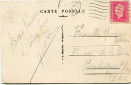 FRANCE CARTE POSTALE DEPART GRENOBLE 1 IV 1946 ISERE POUR LA FRANCE - 1944-45 Marianne (Dulac)