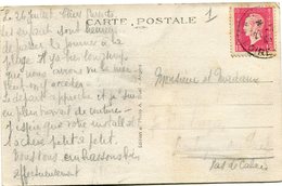 FRANCE CARTE POSTALE DEPART LA BAULE S/MER 27-7-45 POUR LA FRANCE - 1944-45 Marianne De Dulac