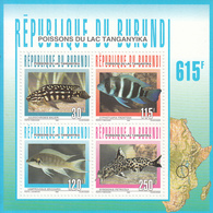 1997 Burundi Fish Poissons  Souvenir Sheet Complete MNH - Nuevos