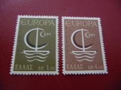 TIMBRES   GRECE   EUROPA   1966   N  897 / 898   COTE  2,00  EUROS   NEUFS  LUXE** - 1966