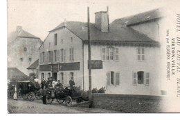 Virton-ville Hotel Du Cheval Blanc Eugene Ribonnet  Attelage Circulé En 1909 - Saint-Leger