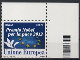 Italia - Repubblica 2012 "Premio Nobel Per La Pace 2012 All'Unione Europea €. 0,75", Nuovo - 2011-20: Ungebraucht