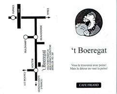 Carte De Visite Du Café 't Boeregat, Houtem (Furnes, Veurne) - Tarjetas De Visita