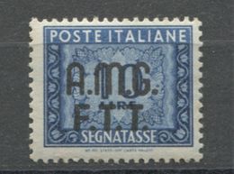 TRIESTE A 1947-48 SEGNATASSE 10 LIRE SOP.TI SU DUE RIGHE SASSONE N. 12 ** MNH - Impuestos