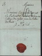 33 Gironde Bordeaux 1787 En Noir Lenain N°20 Marque Circulaire Sur Lettre Pour Paris Taxe Manuscrite 10 - 1701-1800: Precursors XVIII