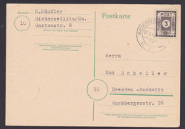 OPD Ostsachsen, MiNr. 51aI, 3 Pf. Ziffer Im Kreis Niedersedlitz 7.1.46 - Zone Soviétique