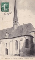 37. FONDETTES. CPA. L'EGLISE.VERSION PEU COURANTE.  ANNEE 1908 + TEXTE - Fondettes