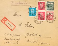 Germany. COVERYv 426B(2), 401A, 435, 436. 1931. 15 P Red Carmine, Two Stamps, 4 P Blue, 8 P Green And 15 P Carmine. Regi - Prephilately