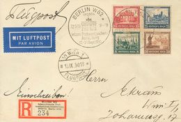 Germany. COVERYv 427/30. 1930. Complete Set, From The Souvenir Sheet. Registered From BERLIN To VIENNA (AUSTRIA). IPOSTA - Prephilately