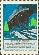 Germany, Vignette. *. 1912. Two Labels Of The Titanic Made In Germany DEUTSCHE MARKEN KUNST-MUNCHEN SERIES 1 (6 And 7).  - Prephilately
