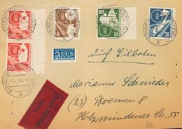 Germany West. COVERYv 3/6, 42/45, 53/56. 1950. Three Letters With Complete Sets Of West Germany, One Addressed To NEW YO - [Voorlopers