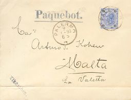 Austria. COVERYv 50. 1899. 10 K Overseas. PALERMO (SICILY) To LA VALETA (MALTA). Postmark PALERMO And On The Front Marks - Altri & Non Classificati