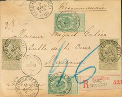 Belgium. COVERYv 56(2), 59(2). 1896. 5 Cts Yellow Green, Two Stamps And 20 Cts Gray Green, Two Stamps. Registered From G - Altri & Non Classificati