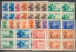 Croatia. **Yv . 1943. Spectacular Set Of COLOR TRIALS (imperforated) Of The Croatian Legion Sets Of 1943, In Blocks Of F - Otros & Sin Clasificación