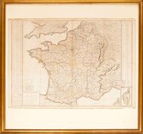 France, Bibliography. 1805. CARTE ITINERAIRE DE LA FRANCE DONNANT TOUTES LES ROUTES POST LES LIEUX DE RELAIS, Les Routes - Autres & Non Classés