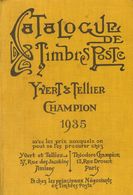France, Bibliography. Yv . 1935. CATALOGUE DE TIMBRES POSTE. Yvert Et Tellier Champion. Paris, 1935. (good Conservation) - Autres & Non Classés