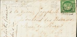France. COVER2. 1851. 15 Green Cents (a Narrow Margin). Dated On Board Of The Royal Ship "Albert" In SANTA HELENA, Addre - Altri & Non Classificati