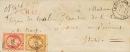 France. COVERYv 13B, 17B. 1861. 10 Cts Bistre And 80 Cts Pink. Registered Cover LE NEBOURG To AOSTA (ITALY). Cancelled B - Other & Unclassified