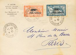France, Airmail. COVER1/2. 1927. Complete Set (toned). Philatelic Letter From MARSEILLE To PARIS (FRANCE). Postmark SALO - Altri & Non Classificati