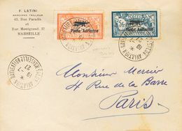 France, Airmail. COVER1/2. 1927. Complete Set (toned). Philatelic Letter From MARSEILLE To PARIS (FRANCE). Postmark SALO - Otros & Sin Clasificación