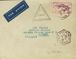 France. COVERYv . 1935. Three Letters With Origin In FRANCE And BELGIUM With A Mark On The Front Of The 1st Flight PARIS - Otros & Sin Clasificación