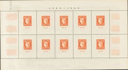 France, Souvenir Sheet. **5. 1949. Souvenir Sheet. 1849-1949. VERY FINE.   Edifil 2014: 900 Euros -- Francia, Hoja Bloqu - Other & Unclassified