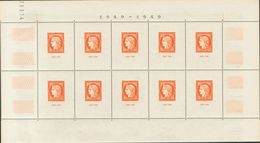 France, Souvenir Sheet. **5. 1949. Souvenir Sheet. 1849-1949. VERY FINE.   Edifil 2014: 900 Euros -- Francia, Hoja Bloqu - Sonstige & Ohne Zuordnung