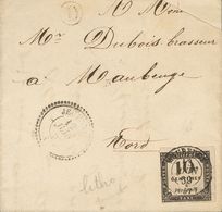 France, Postage Due. COVERYv 1. 1859. 10 Cts Black, Lithographed (short Margins). RENG To MAUBEUGUE. On Front Cds "point - Other & Unclassified