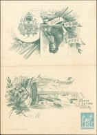 France, Private Postal Stationery. (*)Yv . 1893. 15 Cts Blue On Double Postal Stationery Card FETES DU CENTENAIRE DE DUN - Other & Unclassified