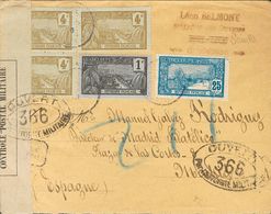 Guadeloupe. COVERYv 55, 56, 57(4), 59, 62. 1918. 1 Cts, 2 Cts, 4 Cts, Three Stamps, 10 Cts And 25 Cts. Registered From S - Autres & Non Classés