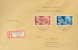 Saarland. COVERYv 277, Aéreo 13. 1950. Complete Set. Registered First Day Cover. VERY FINE AND VERY RARE. (Michel 297/98 - Autres & Non Classés