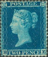 Great Britain. (*)Yv 15. 1855. 2 P Blue, Plate V Type I (non Original Gum). BEAUTIFUL AND RARE. Cert. RPSL. (SG F6I 110  - ...-1840 Vorläufer