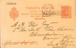 . COVEREP42. 1903. 10 Cts Orange On Postal Stationery Card From LAS PALMAS DE GRAN CANARIA To BLOEMFONTEIN (COLONIA DEL  - Autres & Non Classés