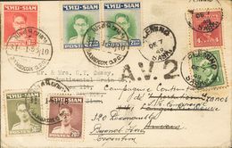 Canada. COVERYv . 1949. 1 Ctvo Green And 4 Ctvos Lilac Carmine. FLEMING To BANGKOK, Readdressed To ANTWERP (BELGIUM), Ap - Sonstige & Ohne Zuordnung