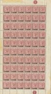 Gibraltar. **Yv 17(60). 1889. 25 Cts On 2 P Lilac Brown, Full Sheet Of Sixty Stamps (some Toned Value), 2nd Vertical Row - Gibilterra