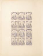 Nevis. (*)Yv 2(12). 1861. 4 P Blue Violet, Full Sheet Of Twelve Stamps. TRIAL COLOR PROOF And IMPERFORATED, On Thick Pap - Sonstige & Ohne Zuordnung