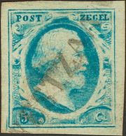 Holanda. ºYv 1. 1852. 5 Cent Blue. Lineal Cancel WESTZAAN (Ey 125). VERY FINE. (NVPH 1). -- Netherlands. ºYv 1. 1852. - ...-1852 Préphilatélie